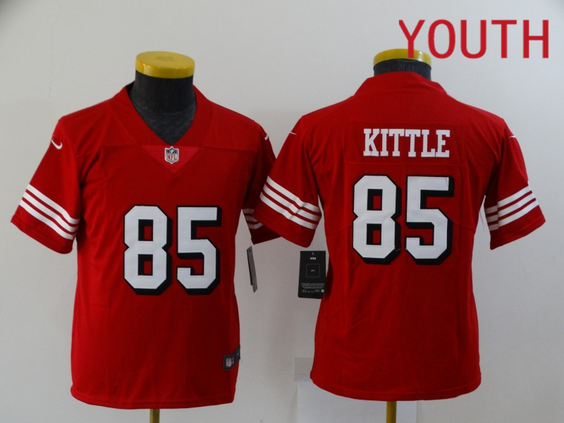 Youth San Francisco 49ers #85 Kittle Red New Nike Vapor Untouchable Limited 2021 NFL Jersey